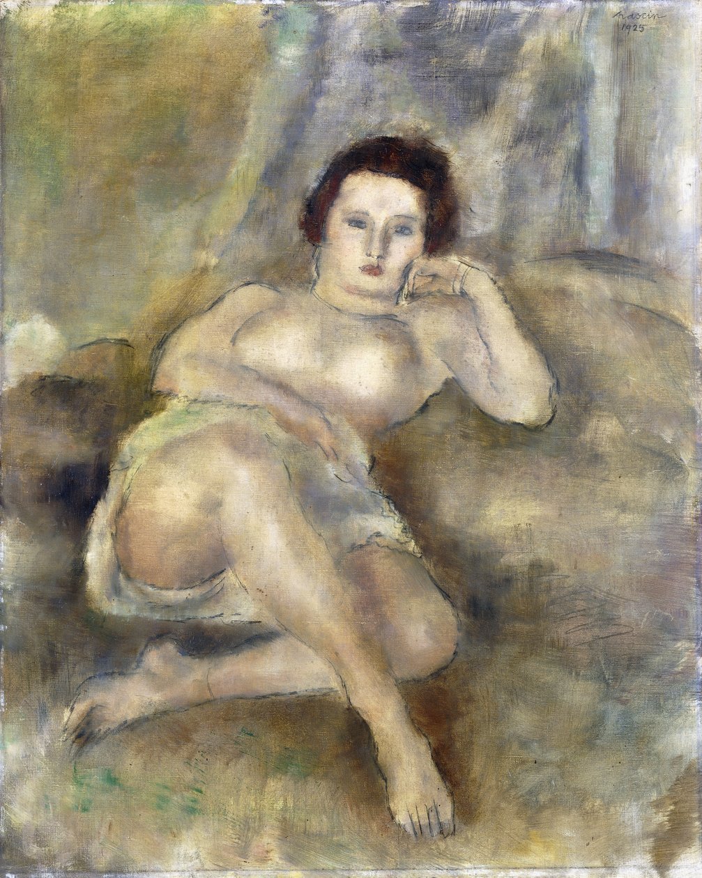 斜倚的女孩，1925年 作者 朱尔斯·帕辛
