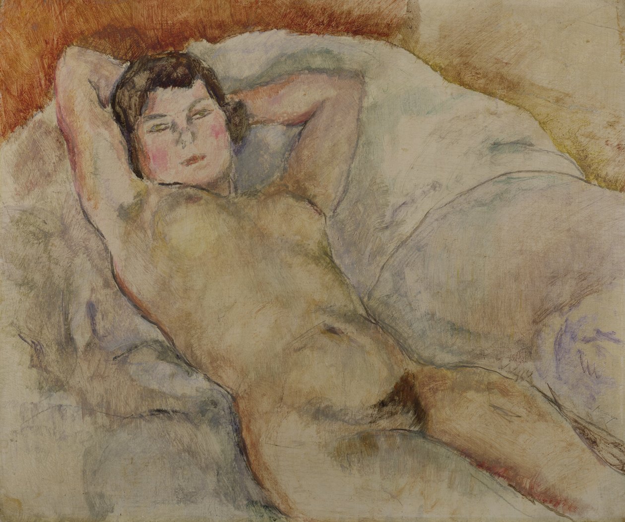 斜倚裸体，c.1909 作者 朱尔斯·帕辛