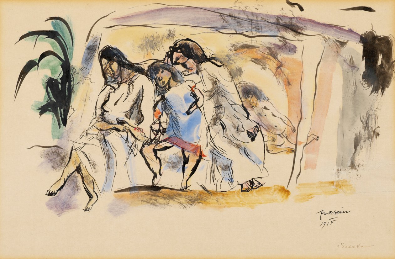 Siesta，1915年（纸上厕所） 作者 朱尔斯·帕辛