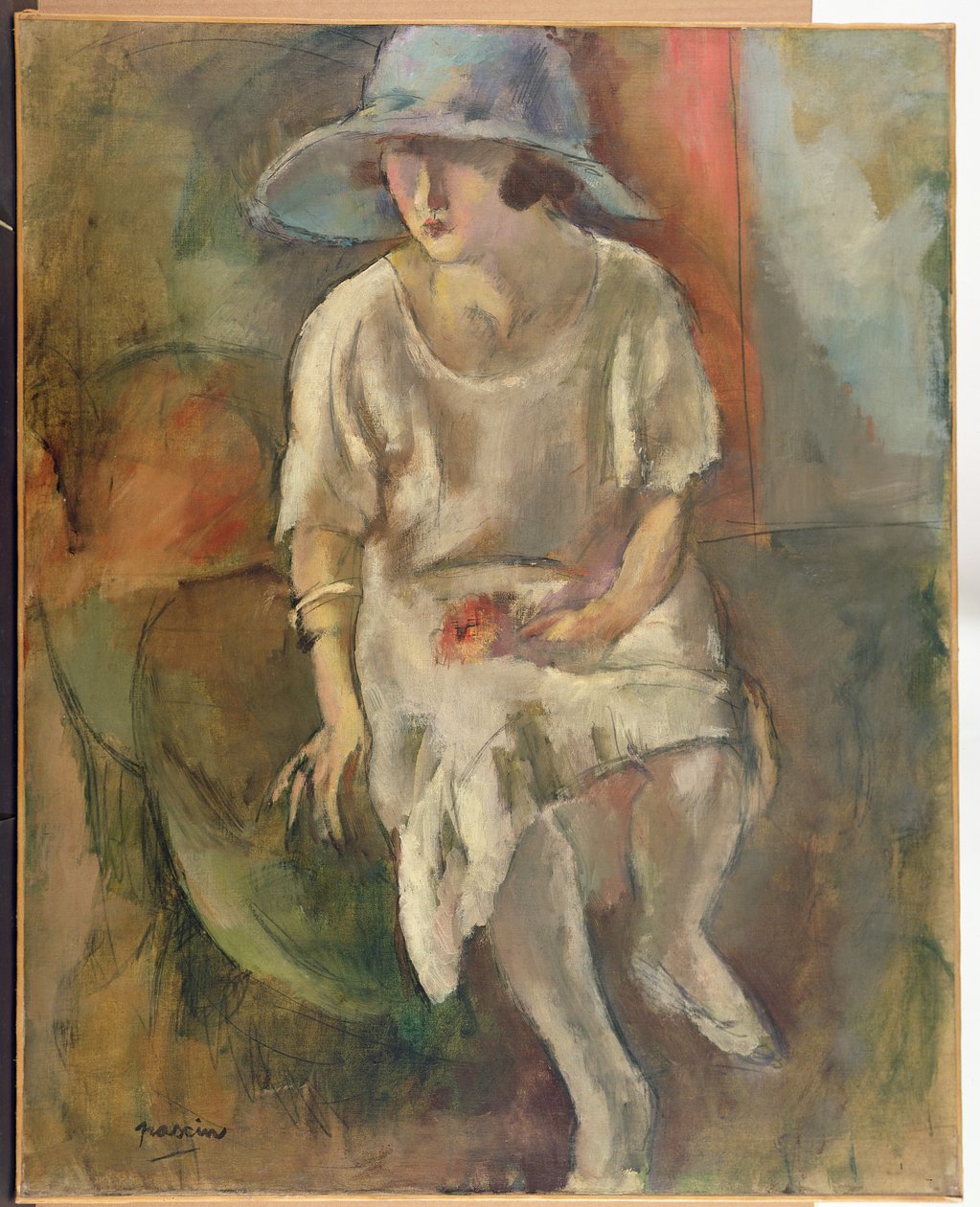 帽子的女人，c.1920 作者 朱尔斯·帕辛