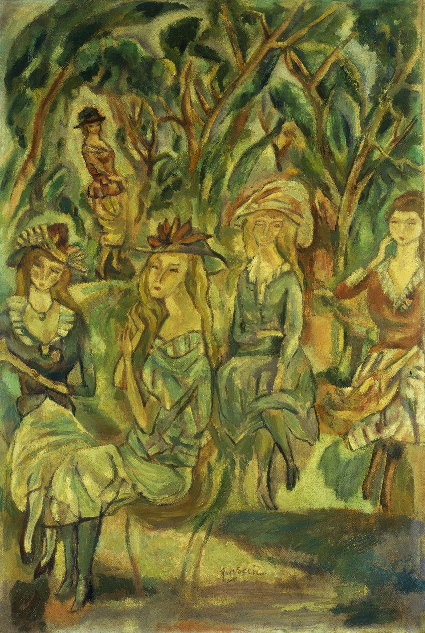 公园里的妇女；公园里的女人，1917年 作者 朱尔斯·帕辛