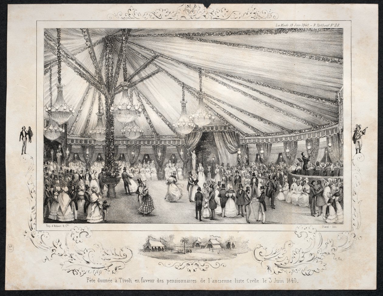1840 年 6 月 3 日在蒂沃利为前公民名单上的寄宿者举行的庆祝活动 作者 朱尔斯·普拉蒂尔
