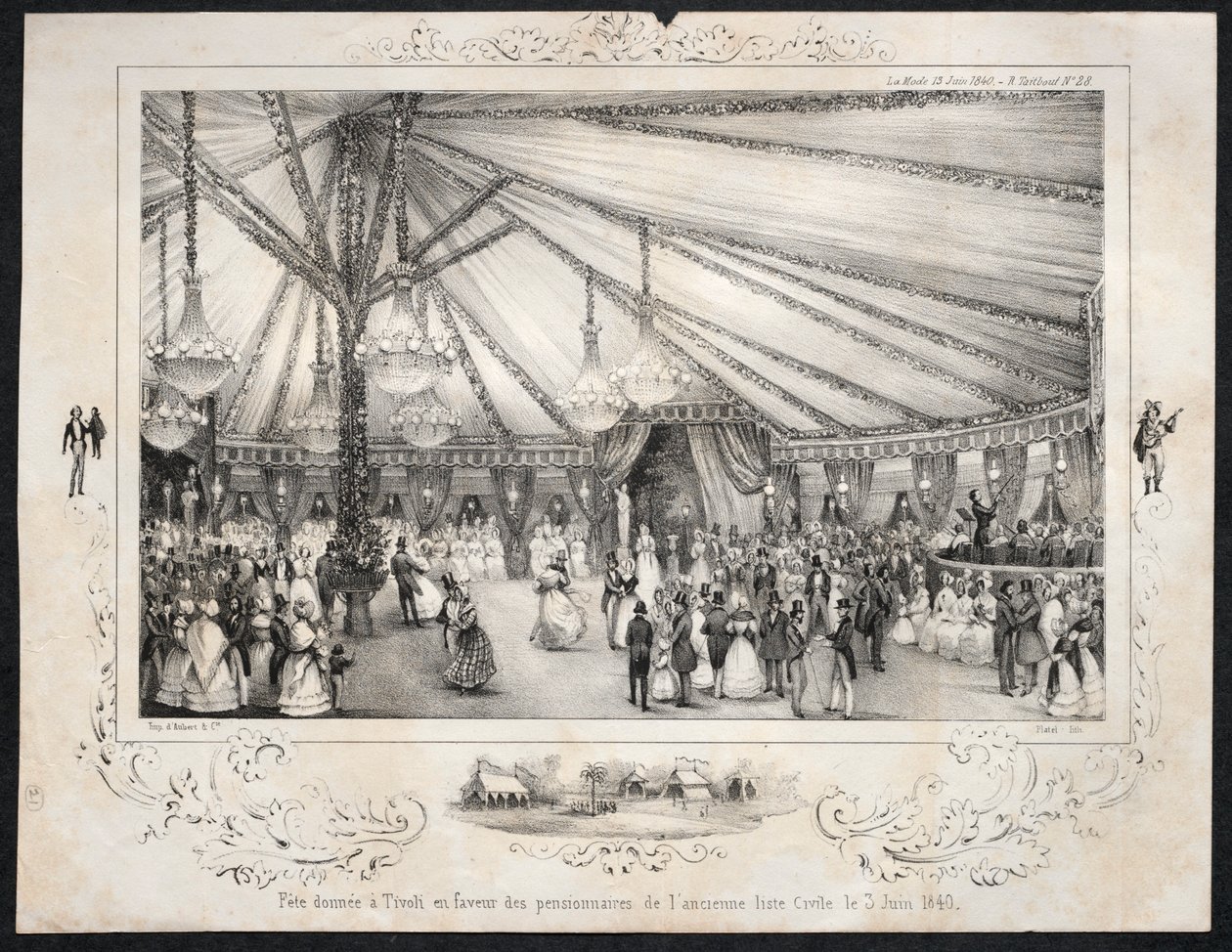 1840年6月3日，蒂沃利（Tivoli）举行了盛大的宴会，以支持旧的平民名单上的居民。 作者 朱尔斯·普拉蒂尔