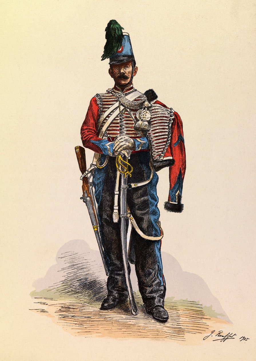 Jules Rouffet (1862-1931) 大约 1845 年创作的骑兵准将肖像，私人收藏 作者 朱尔斯·鲁菲