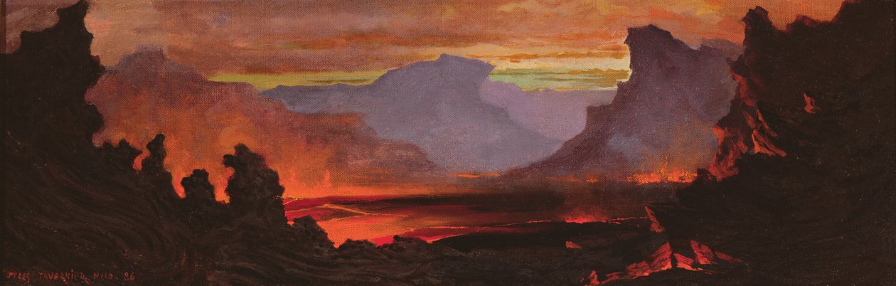 希洛火山，夏威夷，1886年 作者 朱尔斯·塔弗尼尔