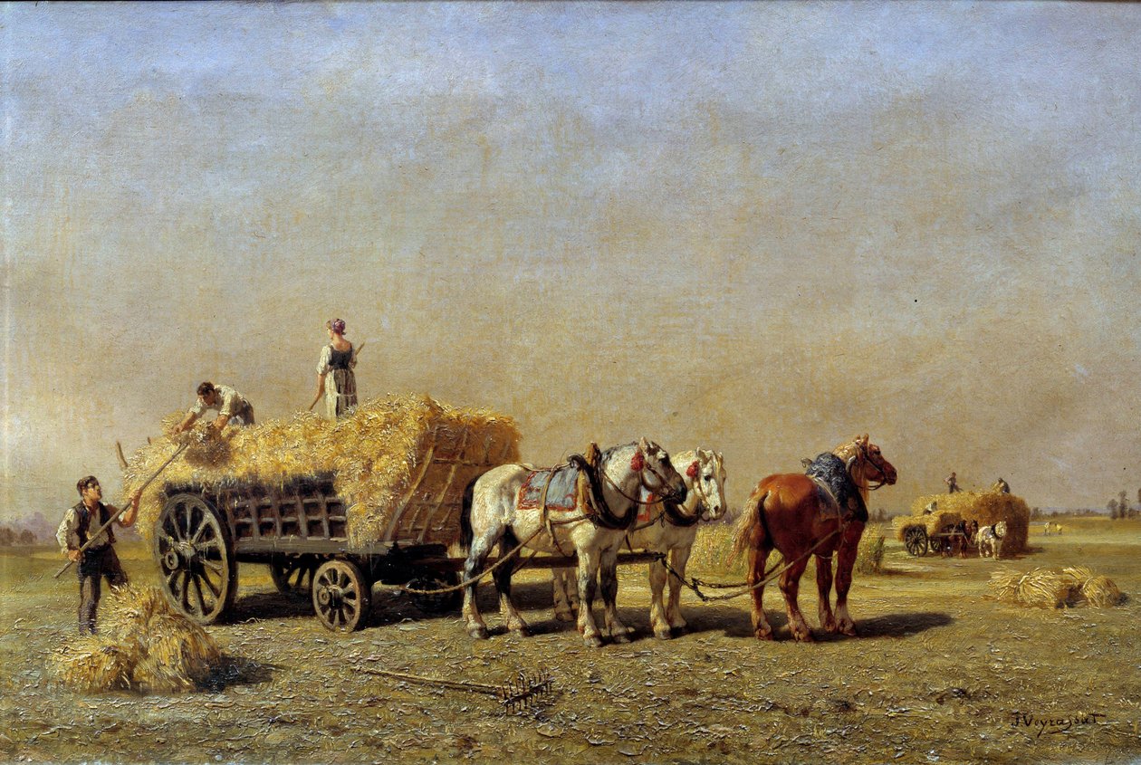 Jules Veyrassat (1828-1893) 19 世纪兰斯美术馆的一幅画作的收割者细节 作者 朱尔斯·维拉萨特