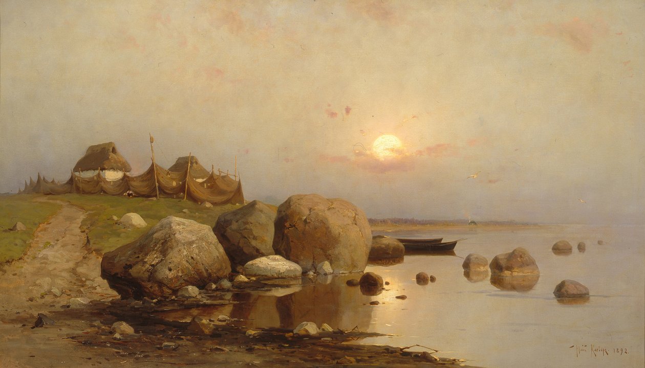 一个渔村，1892年 作者 朱莉·朱利耶维奇·克莱弗