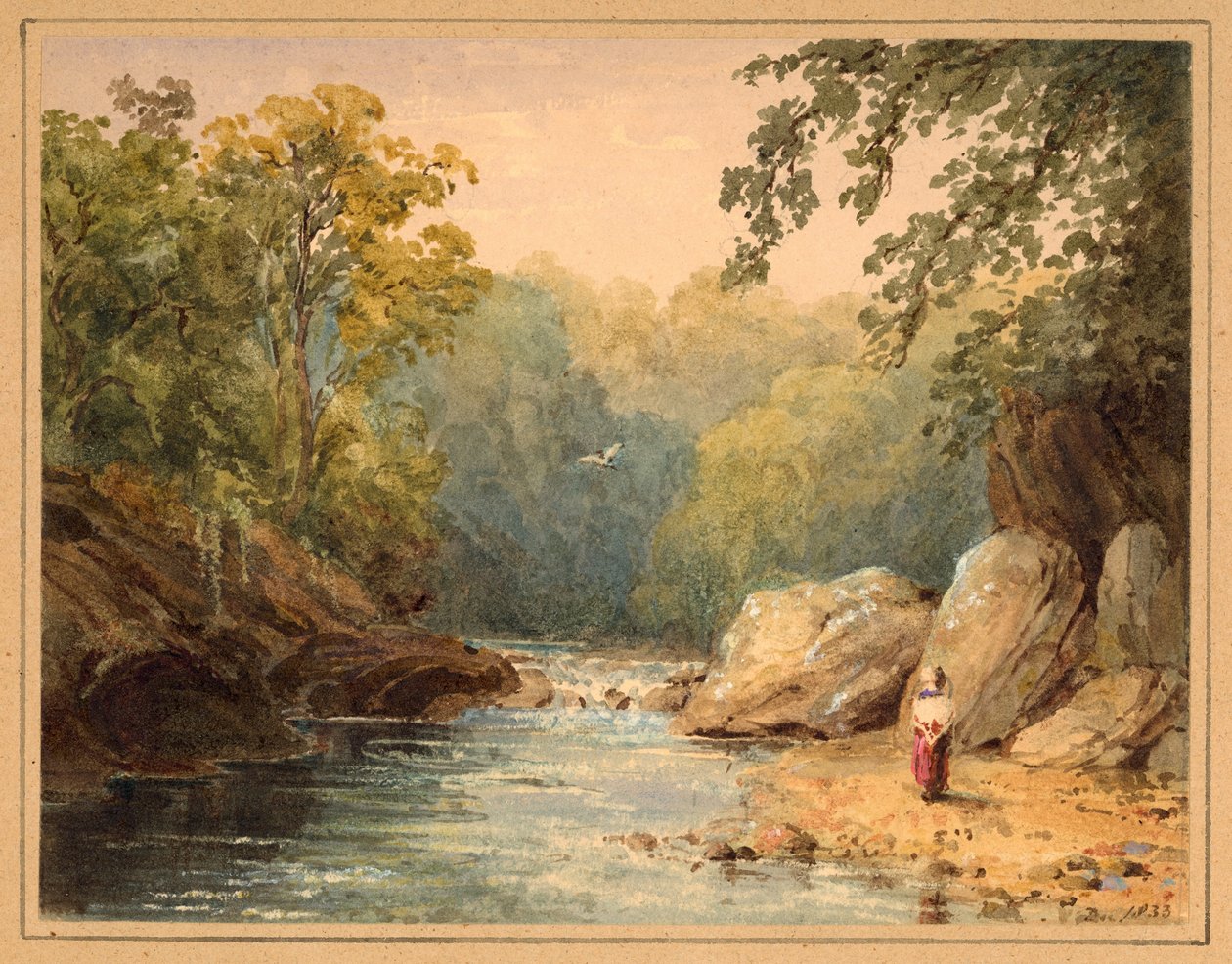 在Emmet Burn，North Tyne（铅笔和纸上的卡片（卡片上）） 作者 朱莉娅·斯温本（Julia Swinburne）