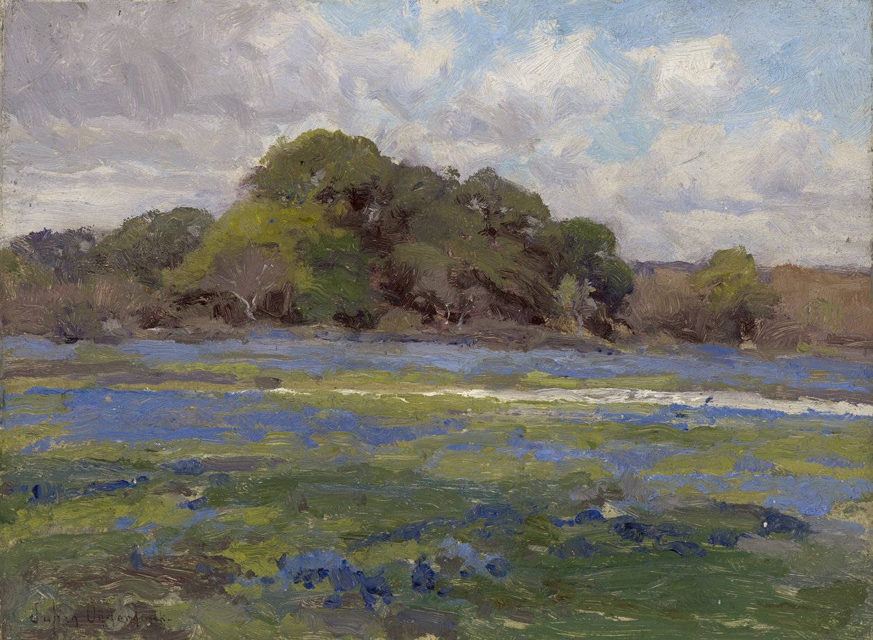 通过Bluebonnets的道路，c.1919 作者 朱利安·昂德登克（Julian Onderdonk）