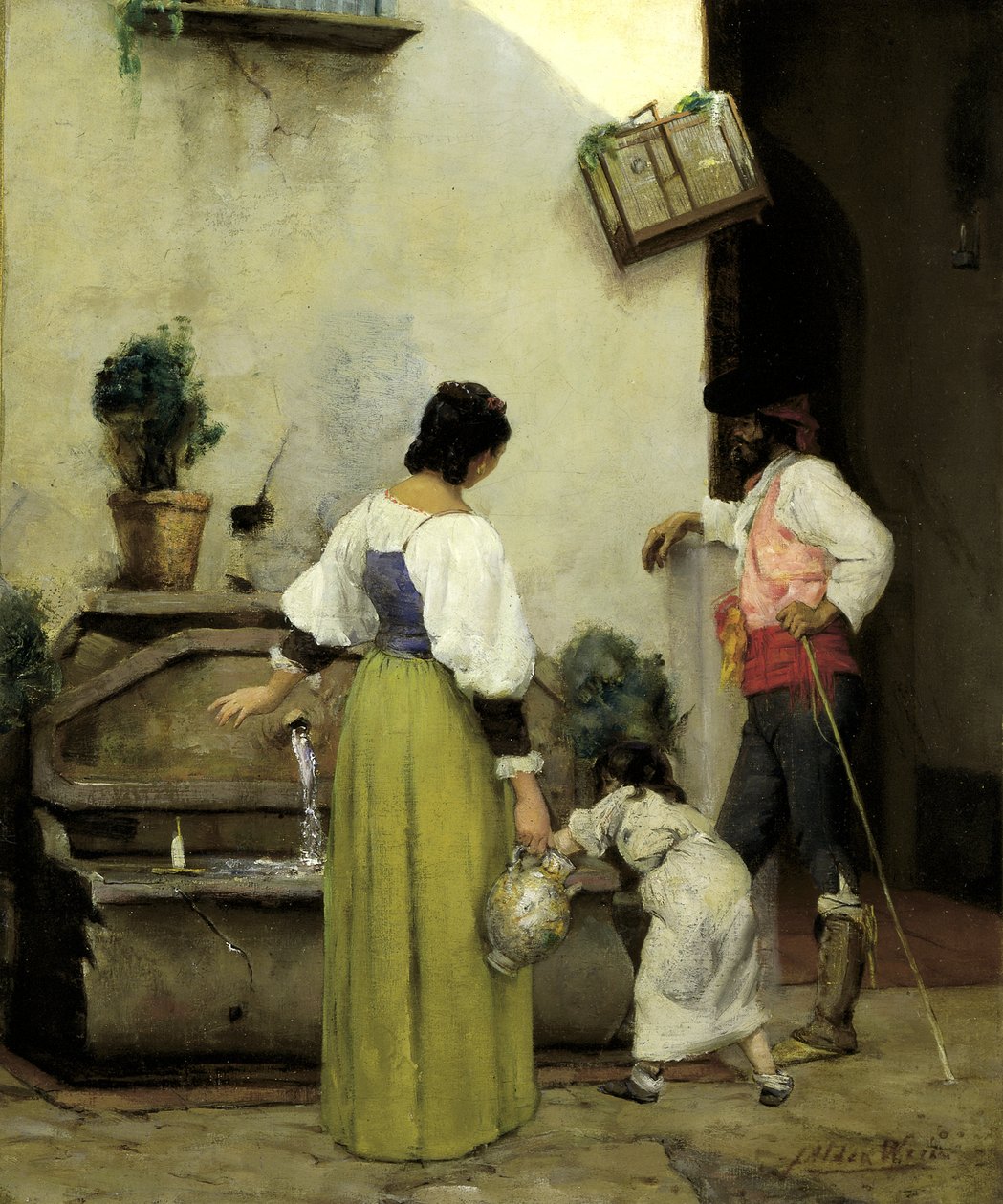 在水槽，1876-1877。 作者 朱利安·奥尔登·威尔