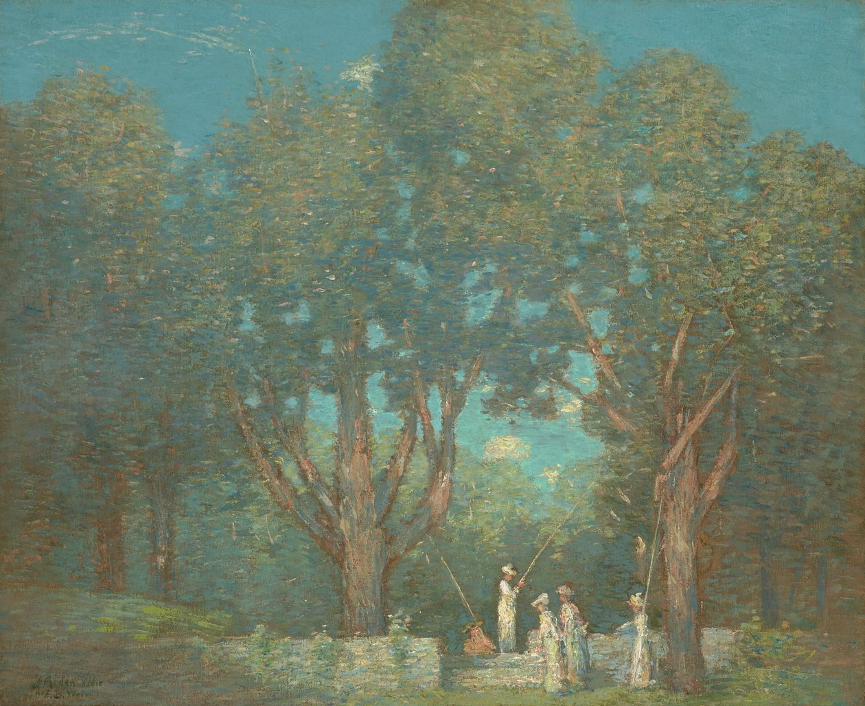 捕鱼队归来 1906 年（布面油画） 作者 朱利安·奥尔登·威尔