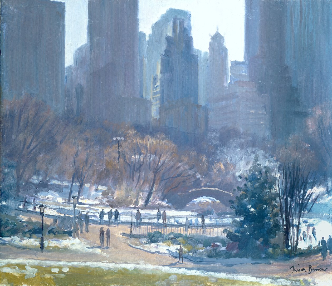 冬季在纽约中央公园，1997年 作者 朱利安·巴罗（Julian Barrow）