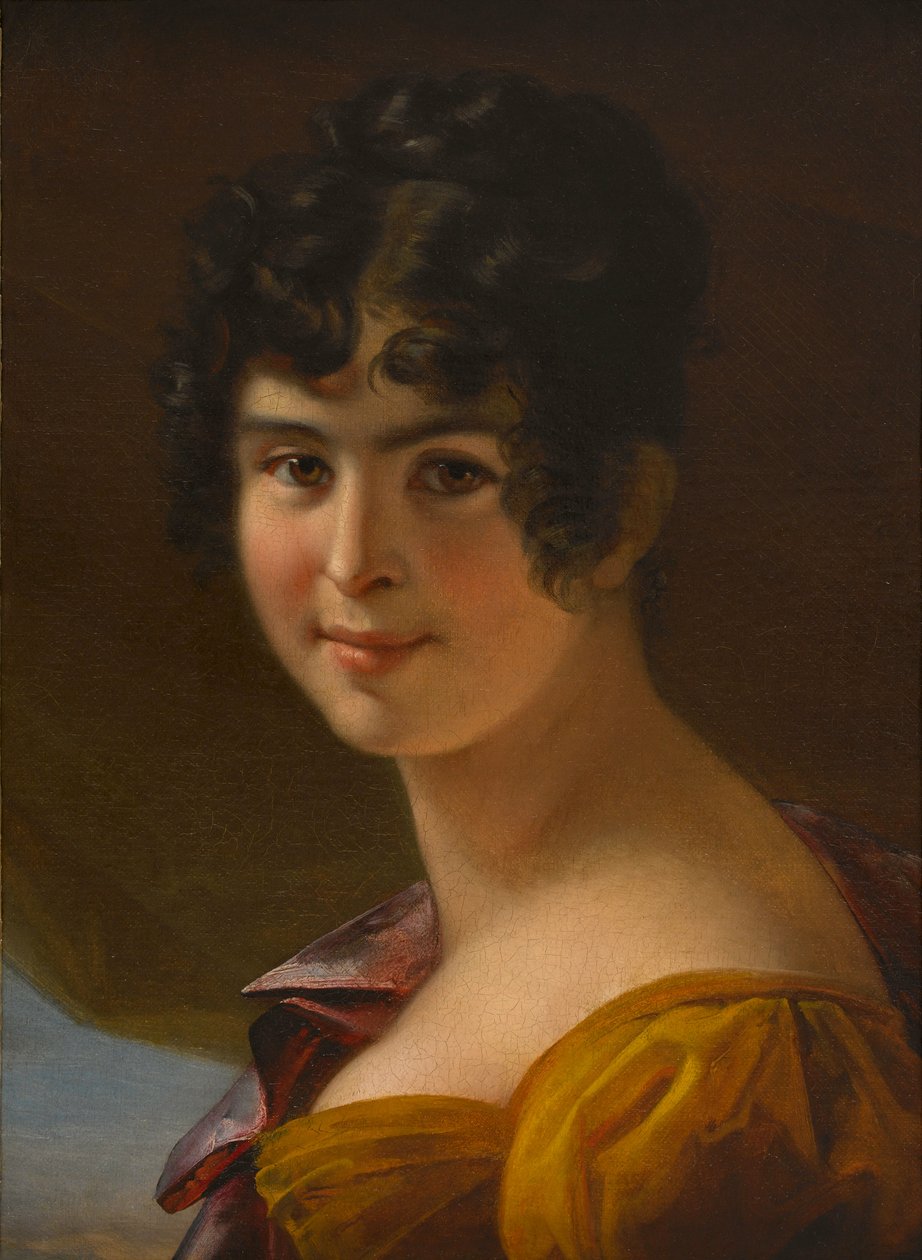 Adèle Foucher 1803-1868年的肖像，约1820年。 作者 Julie Duvidal de Montferrier