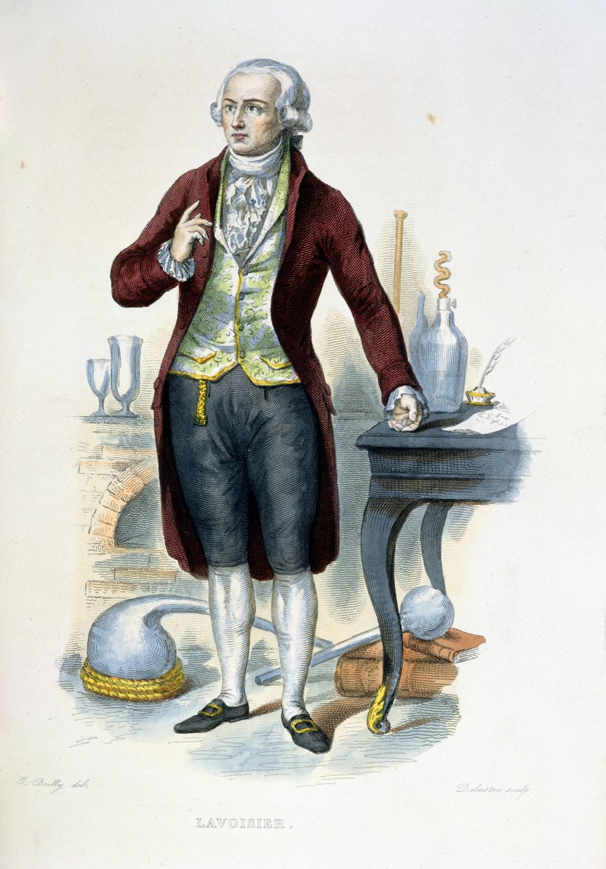 Antoine Laurent de Lavoisier（1743-94）来自E. Mennechet的&39;The French Plutarch&39;，由Delaistre雕刻，1835年 作者 朱利安·利奥波德·博伊（Julien Leopold Boilly）