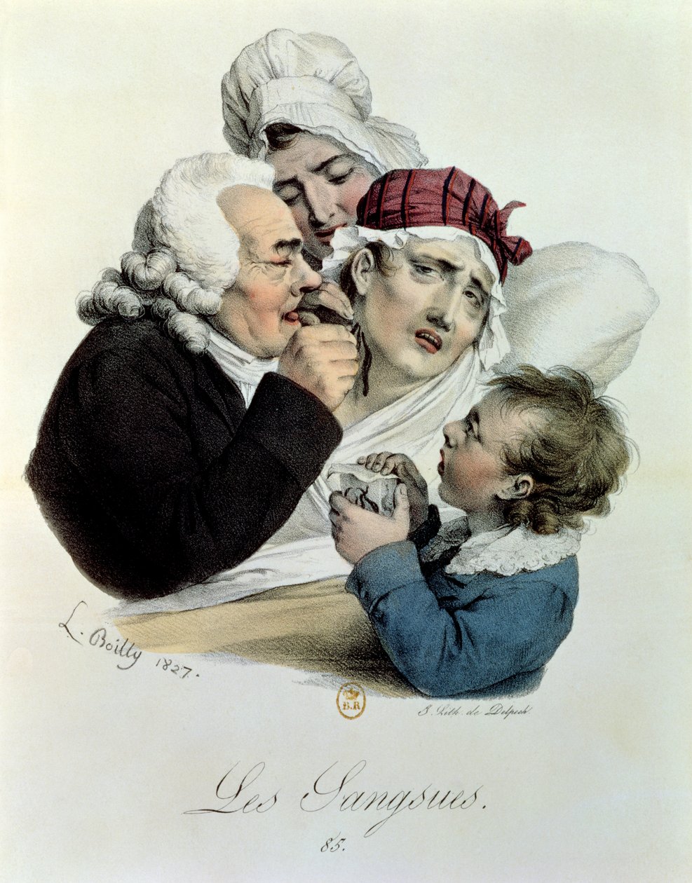 水蛭，由Delpech雕刻，1827年 作者 朱利安·利奥波德·博伊（Julien Leopold Boilly）