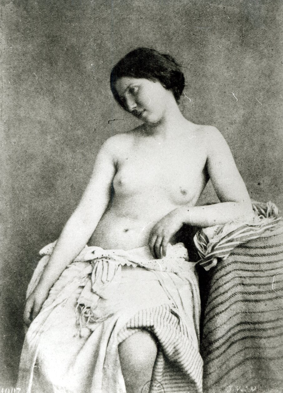 裸体女模特，1850年 作者 朱利安·瓦卢·德·维伦纽夫