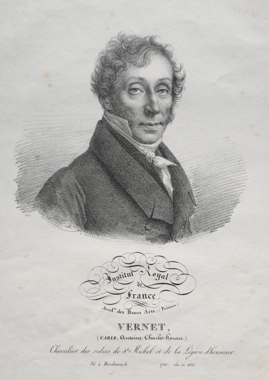 卡尔·韦尔内（Carl Vernet），约1825年。 作者 朱利安·利奥波德·博伊（Julien Leopold Boilly）