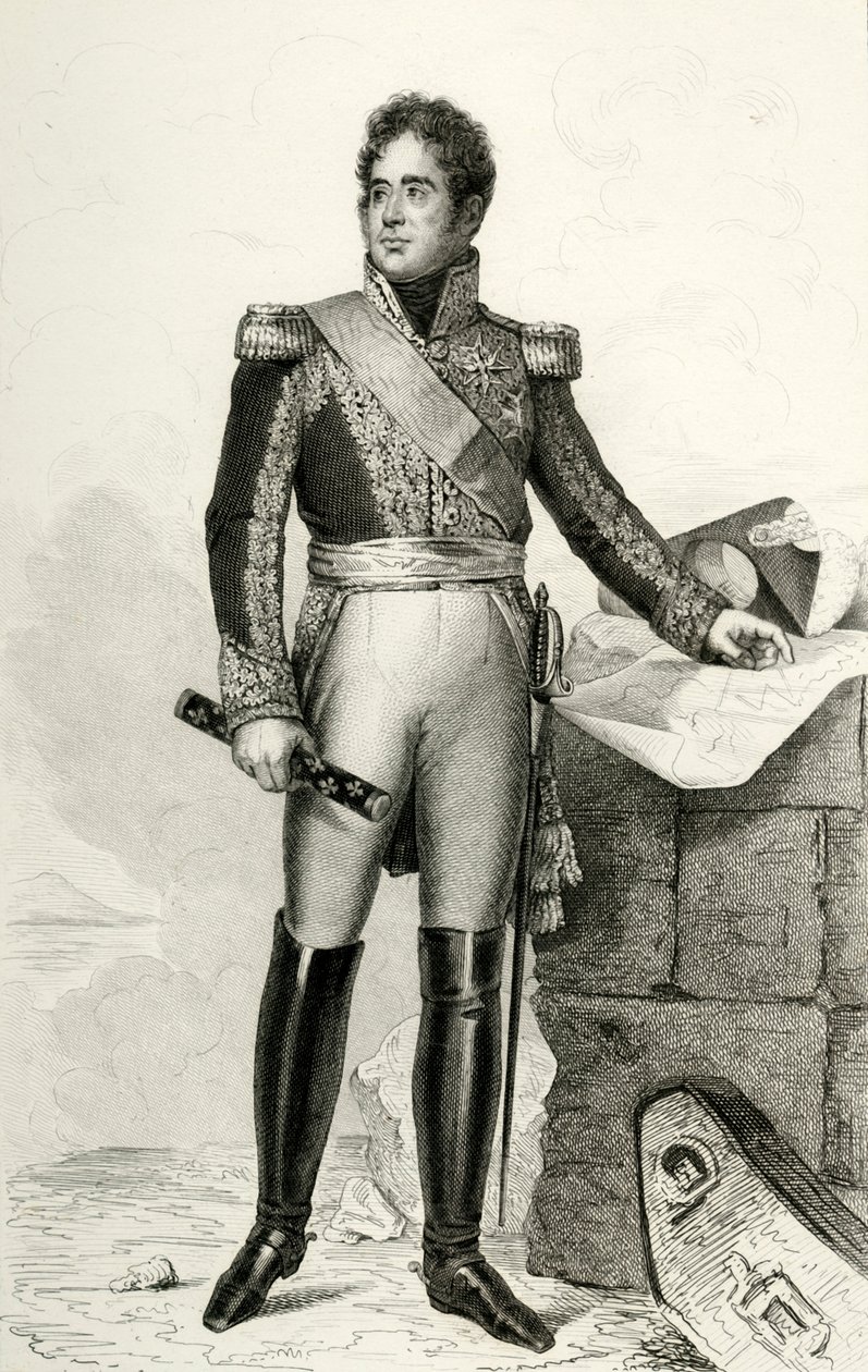雅克·劳里斯顿（Jacques Lauriston），1804年，1839年。 作者 朱利安·利奥波德·博伊（Julien Leopold Boilly）