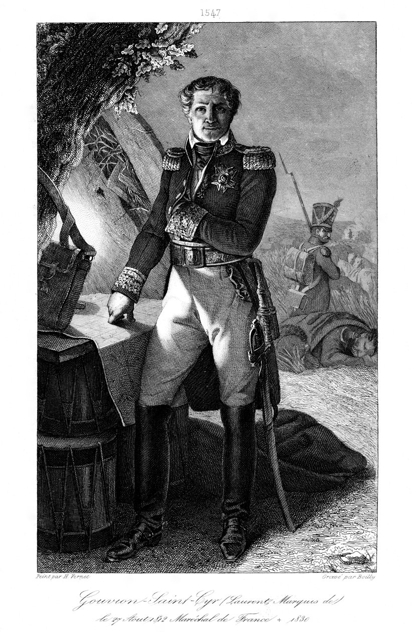 劳伦·古维昂·圣西尔1764-1830年，法国元帅，1839年。 作者 朱利安·利奥波德·博伊（Julien Leopold Boilly）