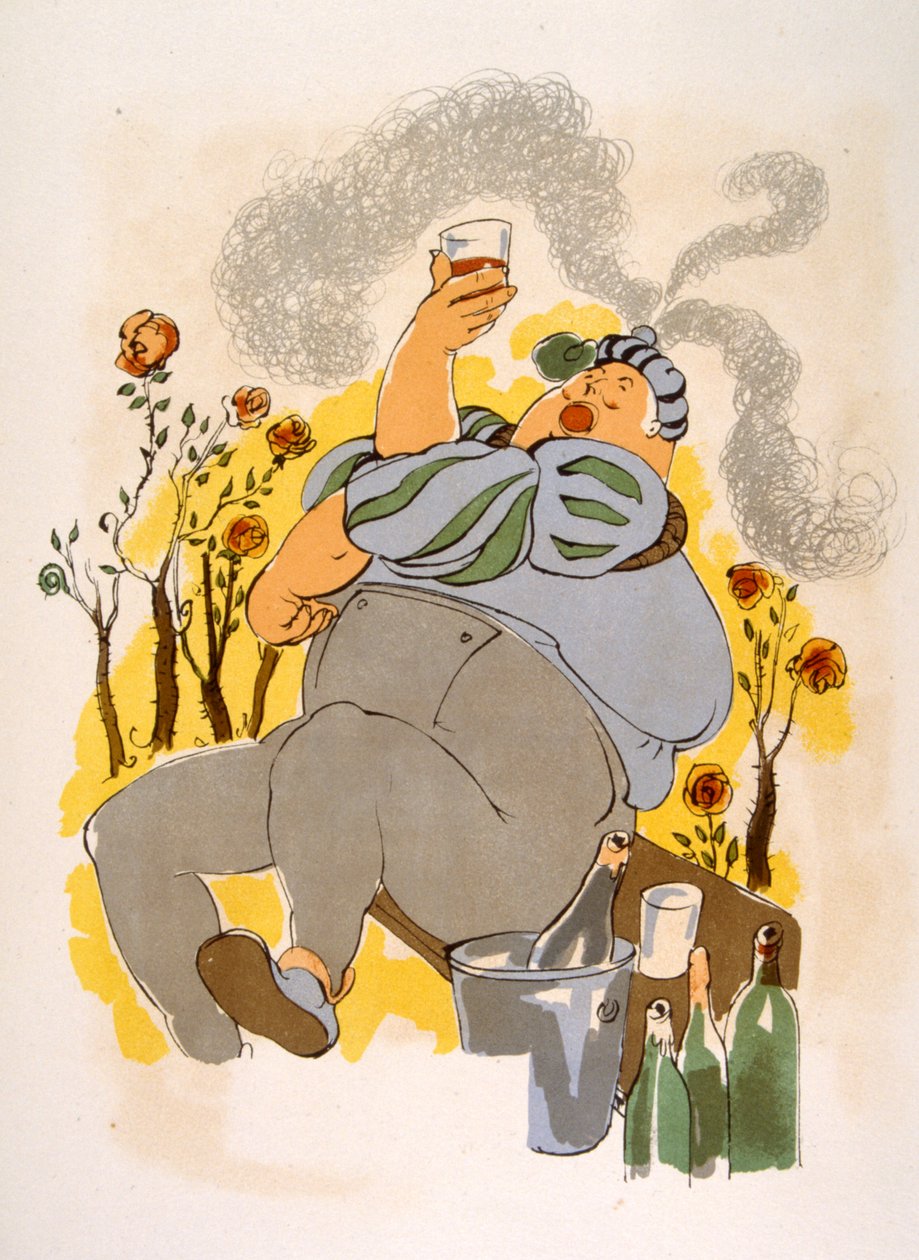 幽默的葡萄酒插画 1946.Julien Pavil 插画 作者 朱利安·帕维尔