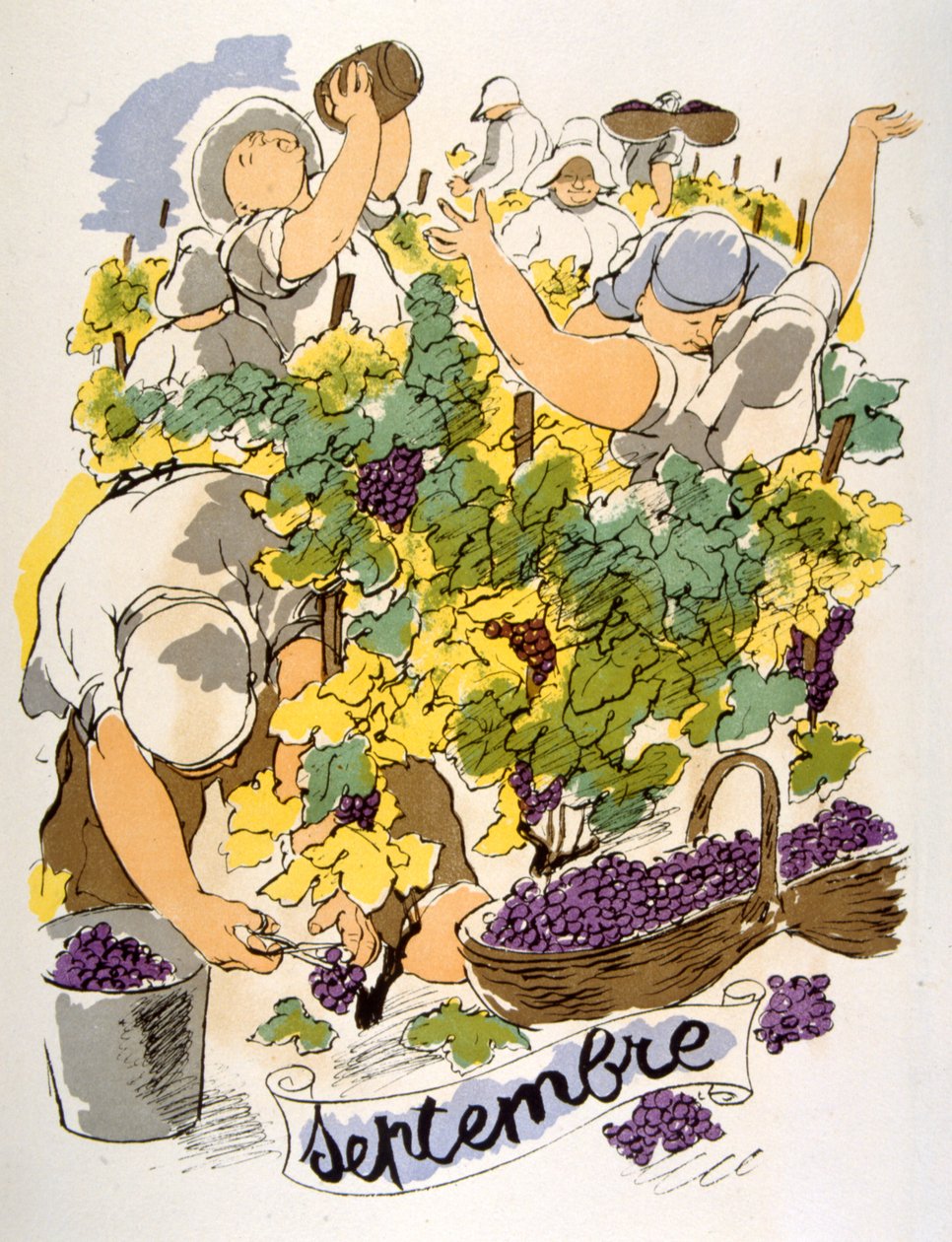 幽默的葡萄酒插画 1946.Julien Pavil 插画 作者 朱利安帕维尔