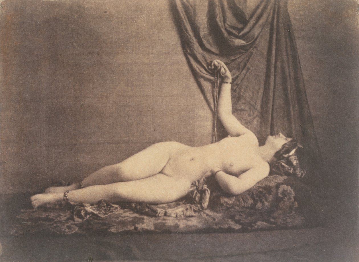 [躺着的女性裸体]，约1853年。 作者 朱利安·瓦卢·德·维伦纽夫