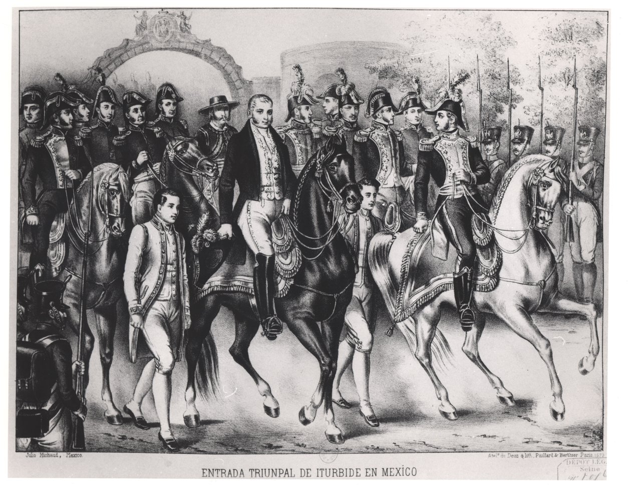 Augustin de Iturbide的凯旋入境（1783-1824） 作者 朱利奥·米肖（Julio Michaud）