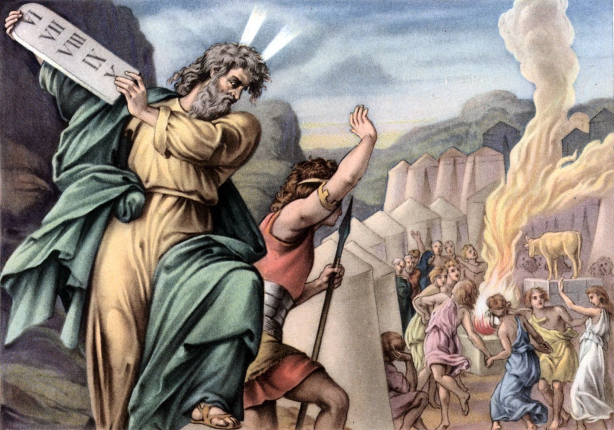Moses breaking the tables of the Law, c.1950s (postcard)   1464109   zh       chinese Successfully Translated  Original: The Pentecost. Translat: The Pentecost. 1464077 zh chinese Successfully Translated Original: Fleurs et poupee (Flowers and a doll) - Pe 作者 朱利叶斯（后）施诺尔·冯·卡洛斯菲尔德