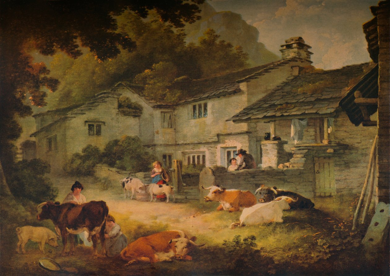 1803年，安布赛德，带牛的小屋风景 作者 朱利叶斯·凯撒·伊贝森