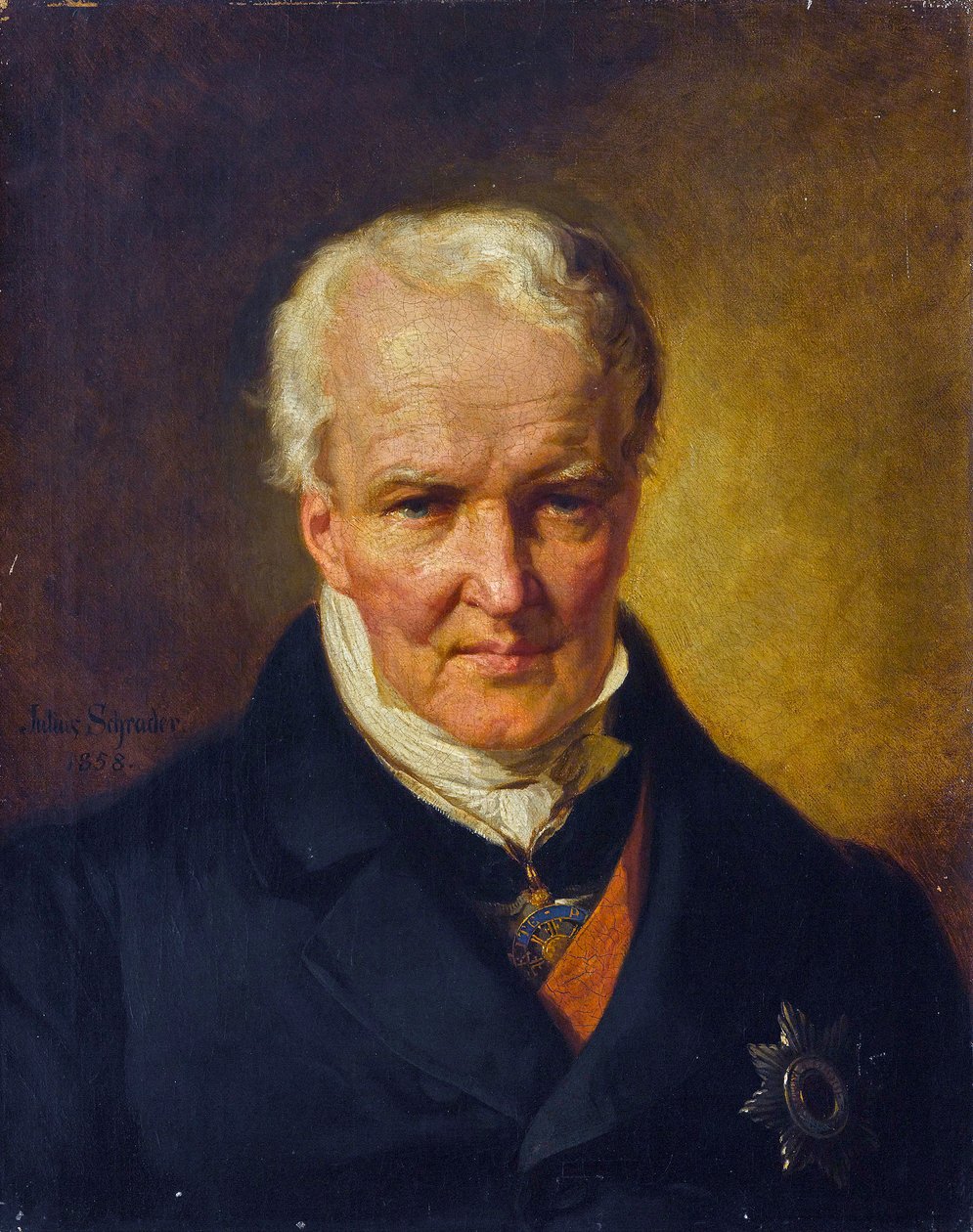 Portrait of Alexander (Alexandre) von Humboldt (1769-1859) - Julius Schrader (1815-1900). Oil on canvas 作者 朱利叶斯·弗里德里希·安东（之后）施拉德