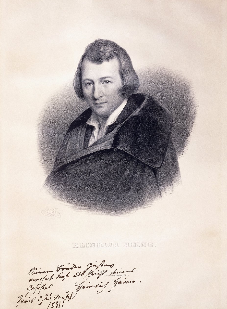 海因里希·海涅的肖像，1839年 作者 朱利叶斯·吉尔（Julius Giere）