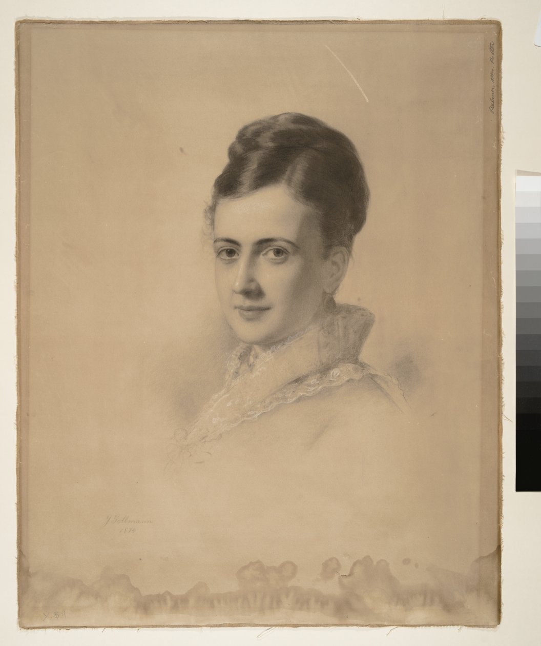 波特帕尔默夫人（Bertha Palmer）的肖像，1874年（纸上的木炭） 作者 朱利叶斯·戈尔曼