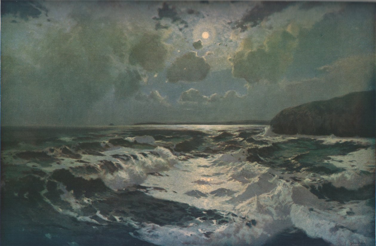 珊瑚礁，康沃尔郡圣艾夫斯湾（St Ives Bay），19世纪末-20世纪初，c1930年。 作者 朱利叶斯·奥尔森（Julius Olsson）