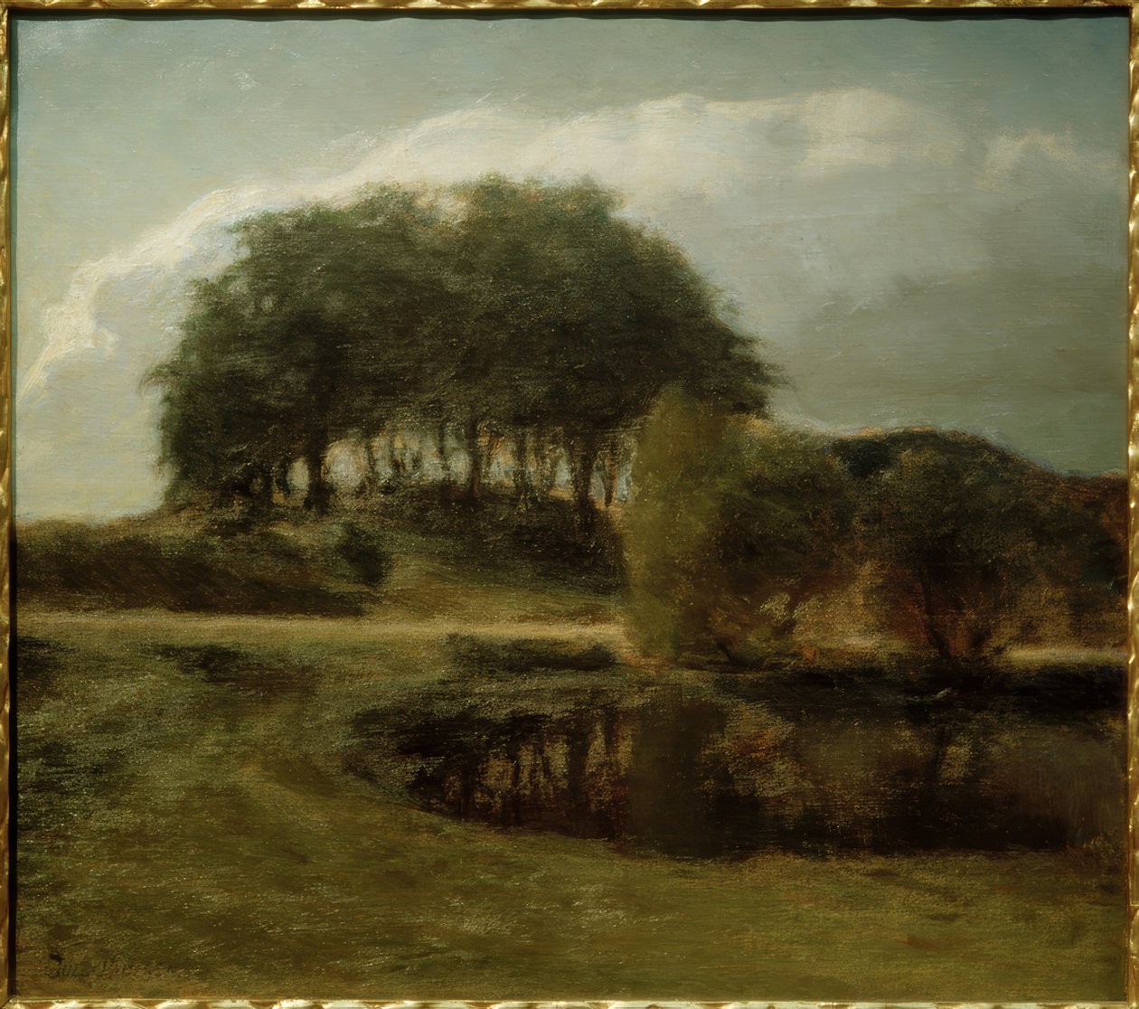 夏日风景。 Horneby 作者 朱利叶斯·保尔森（Julius Paulsen）