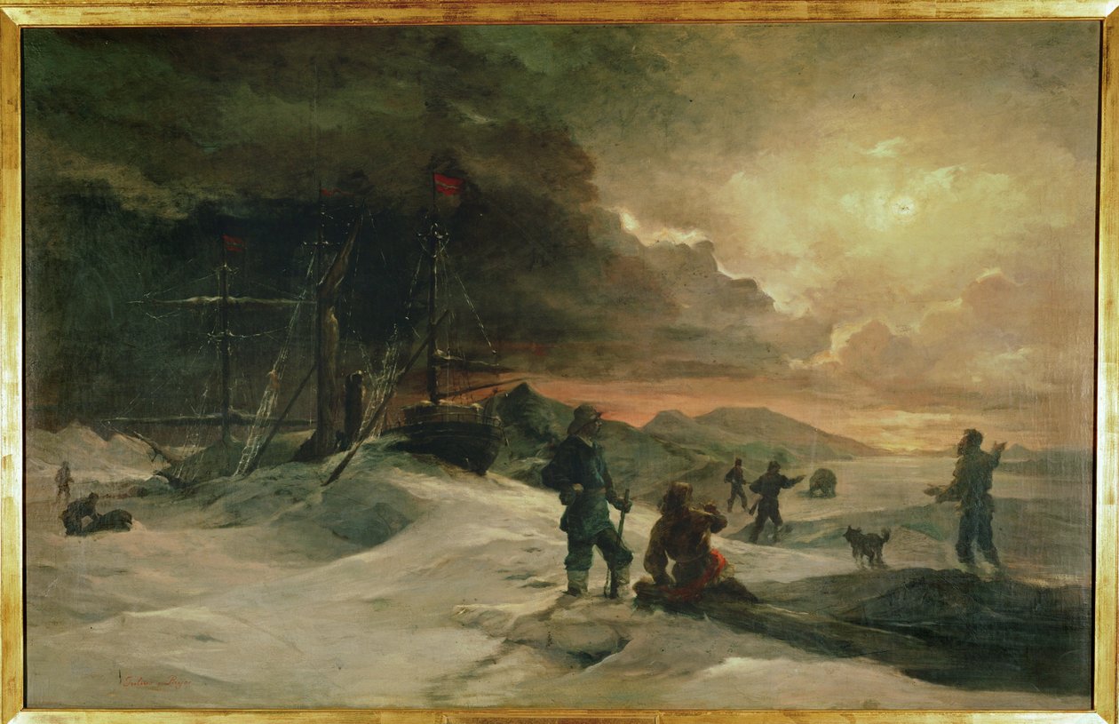 两位奥地利军官，Julius von Payer 和 Karl Weyprecht ... （布面油画） 作者 尤利乌斯·冯·帕耶