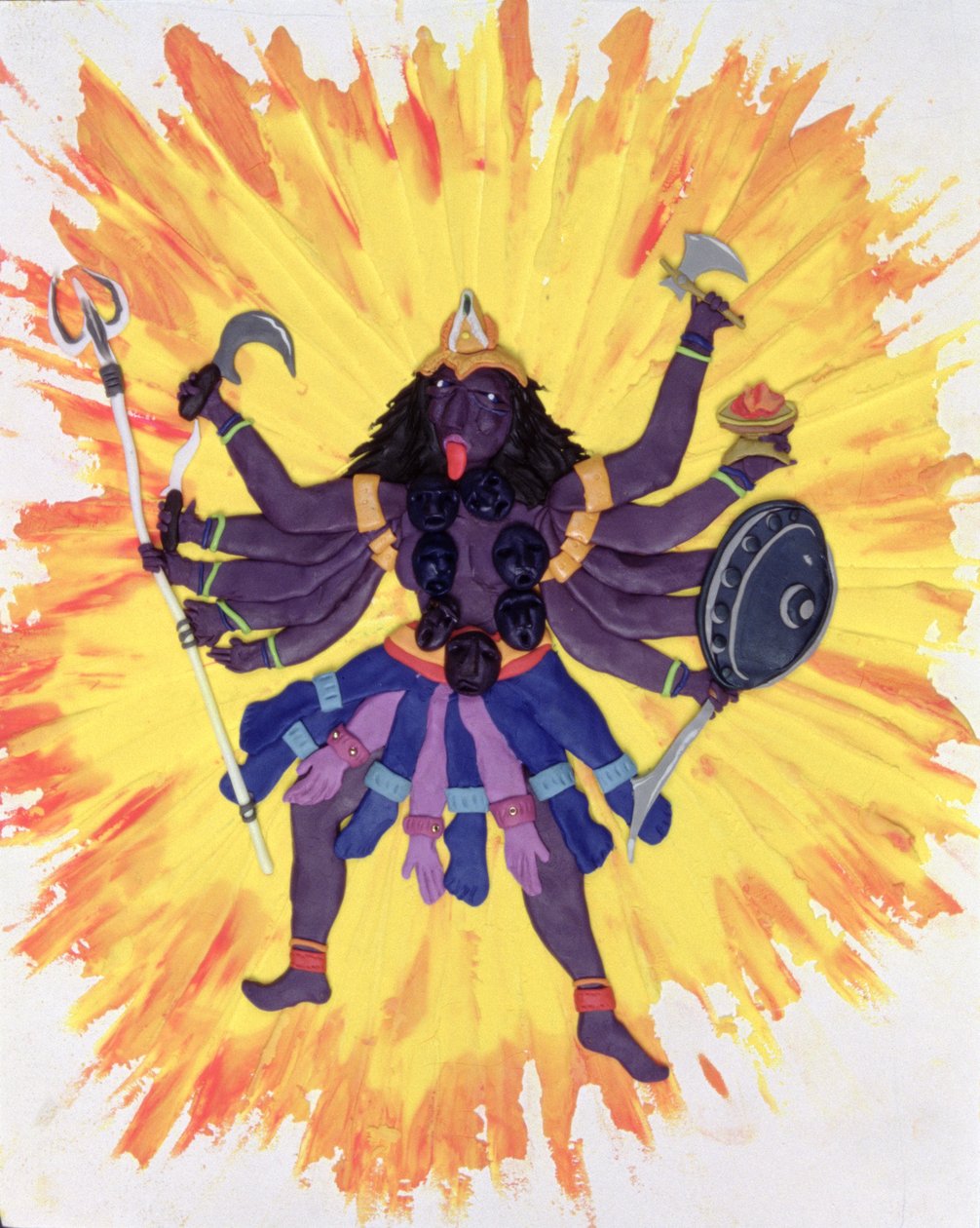 Kali（纸上的油和造型粘土） 作者 郑淑南