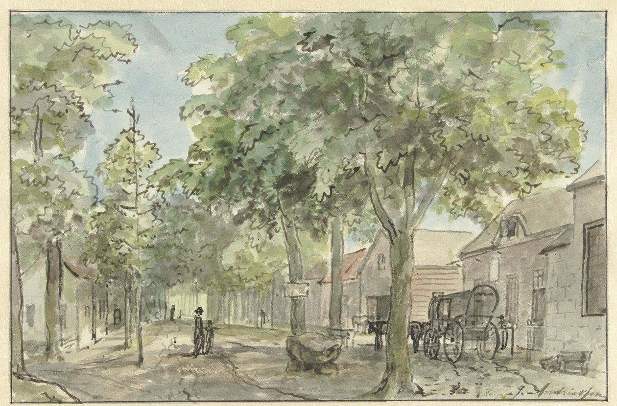Lage Vuursche 的村庄街道 作者 尤里安·安德里森（Jurriaan Andriessen）