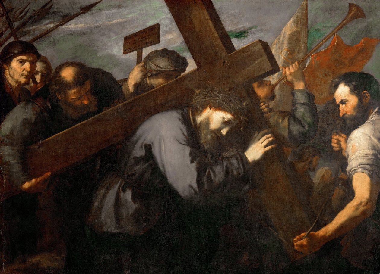 耶稣 portant la Croix - 背着十字架的基督 - Jose de Ribera (1591-1652)。 布面油画，c。 1635. 尺寸：144x198 厘米。 维也纳艺术史博物馆 作者 朱塞佩·德·里贝拉