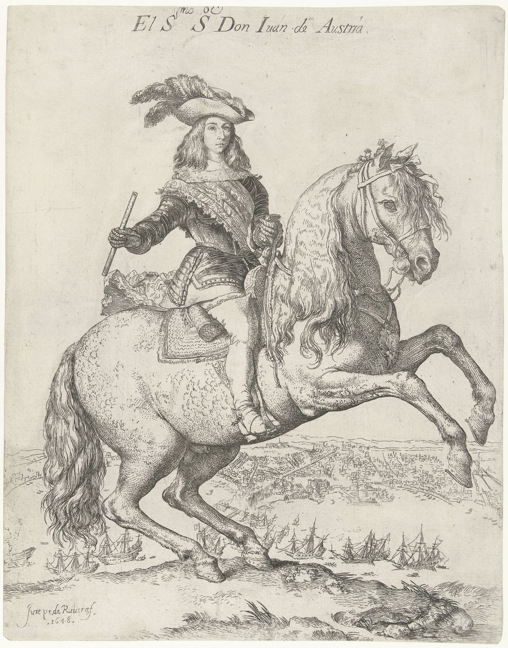 奥地利唐璜的骑马肖像
El S.mo S.or Don Juan de Austria（物品上的标题） 作者 朱塞佩·德·里贝拉