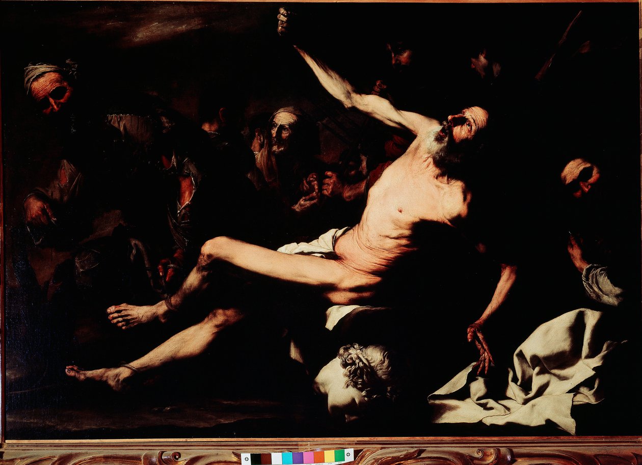 圣巴特勒米的殉难》 绘画者：Jusepe de Ribera dit lo Spagnoletto (1591-1652) 1630年左右，太阳。145x216厘米 佛罗伦萨，皮蒂宫，帕拉蒂纳画廊 作者 朱塞佩·德·里贝拉