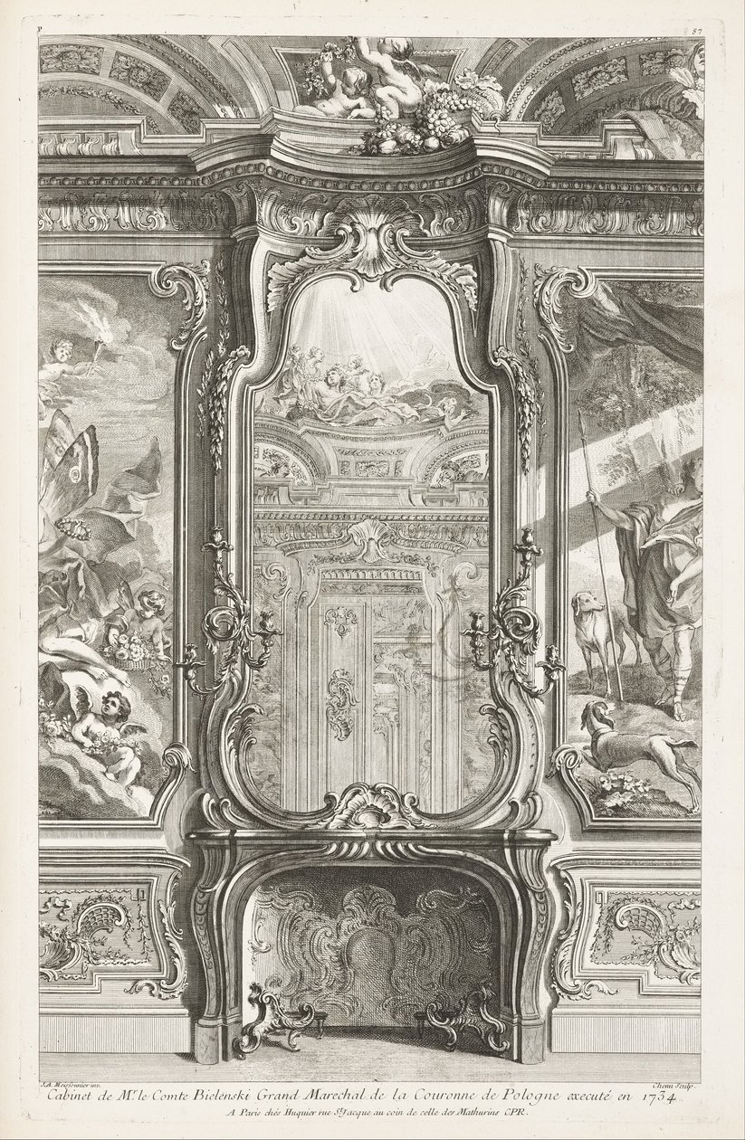 1734年，波兰王室的比伦斯基伯爵大元帅办公室执行; Chiminee ... 作者 JusteAurèleMeissonnier