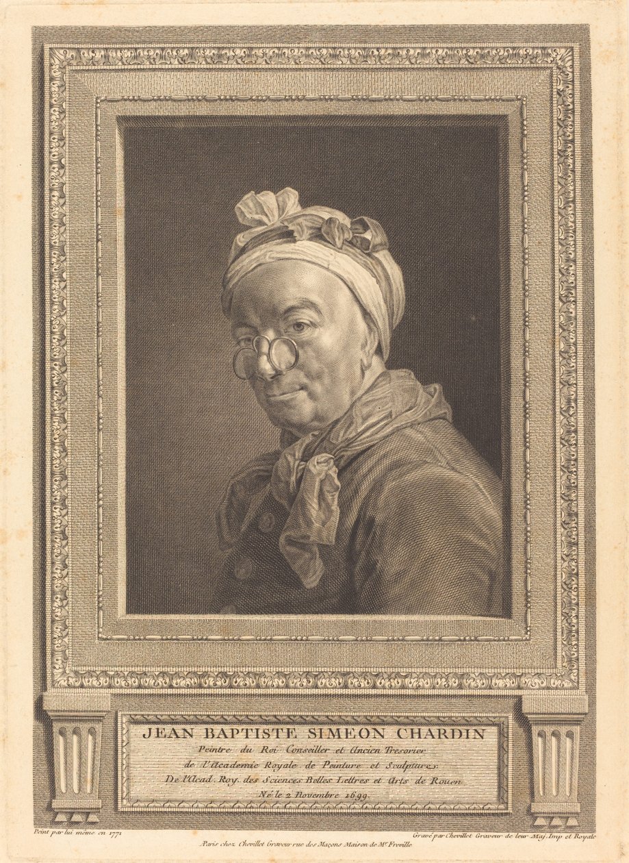 Jean Baptiste Simeon Chardin 作者 让·西蒙·夏尔丹 (Jean Siméon Chardin) 之后的 Juste Chevillet