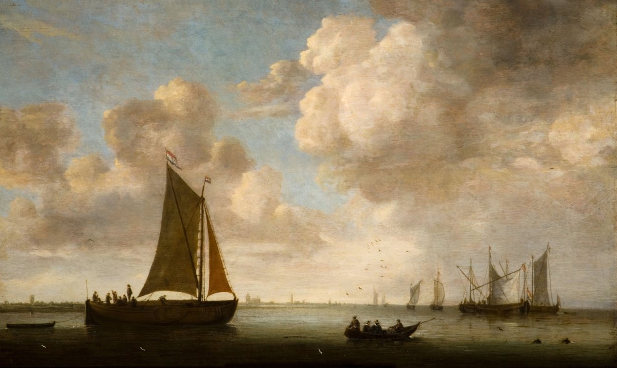 荷兰海岸的远景，1660年。 作者 贾斯图斯·维沃