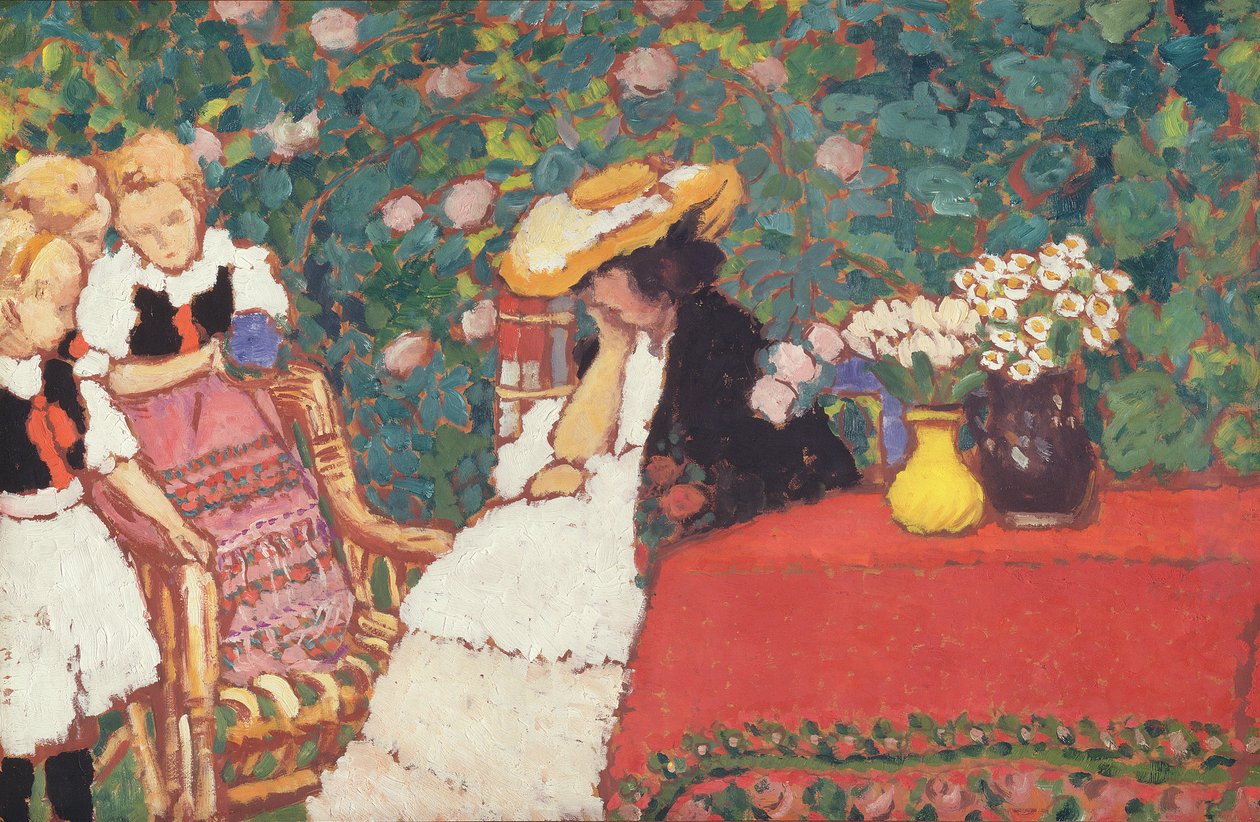 有三个女孩的妇女，c.1909 作者 约瑟夫·里普尔·罗奈