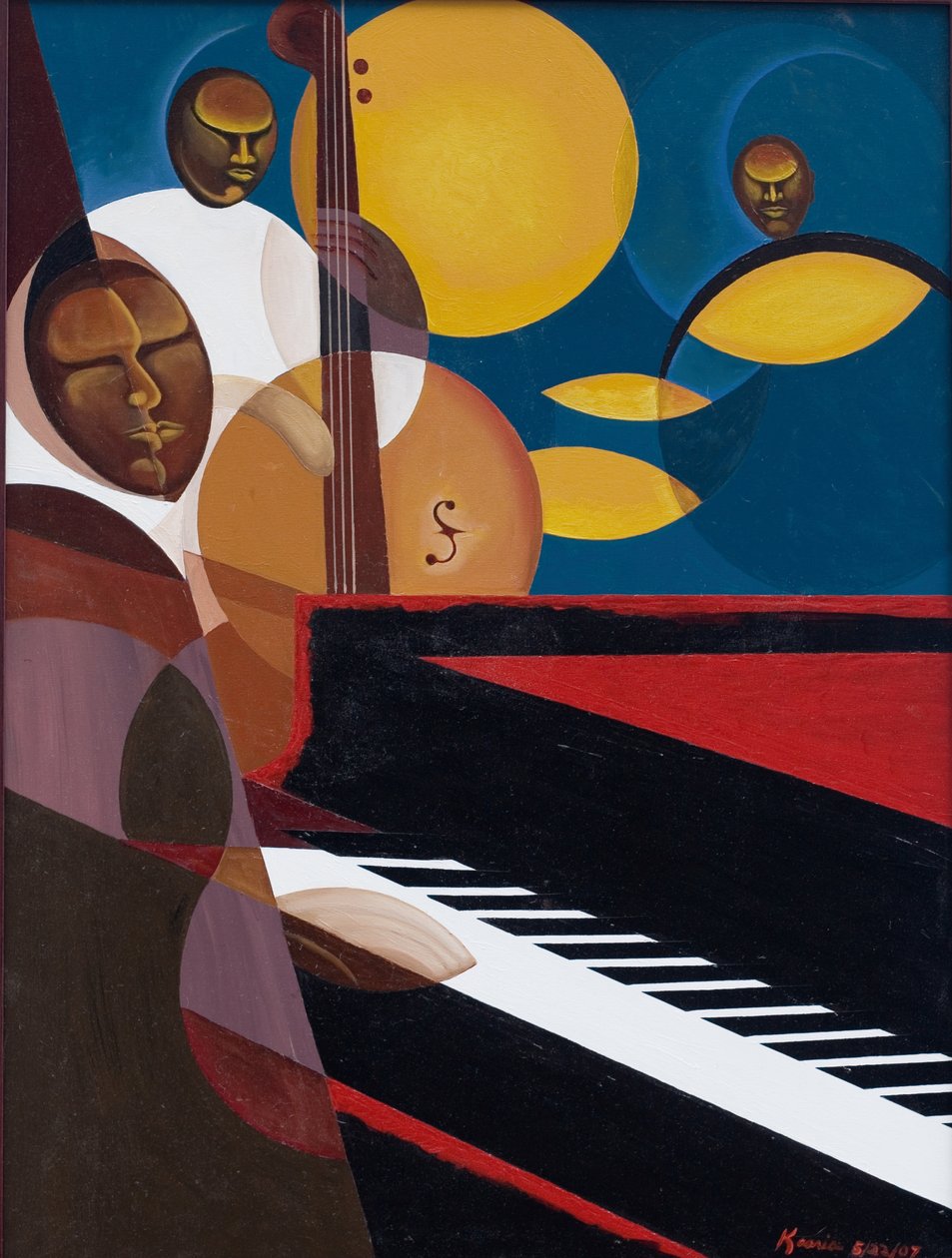 Cobalt Jazz，2007（画布上的油画和丙烯酸） 作者 卡里亚（Kaaria Mucherera）