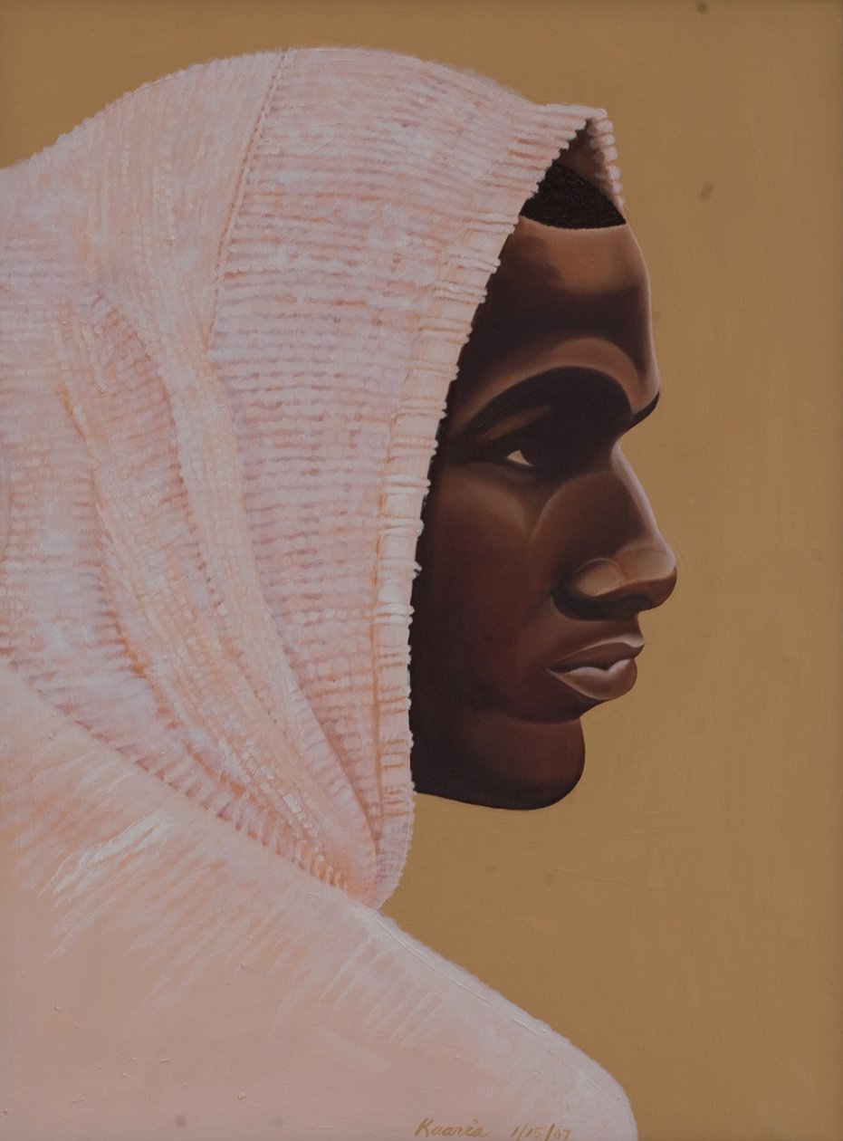 胡德男孩，2007年（画布上的油和丙烯酸） 作者 卡里亚（Kaaria Mucherera）