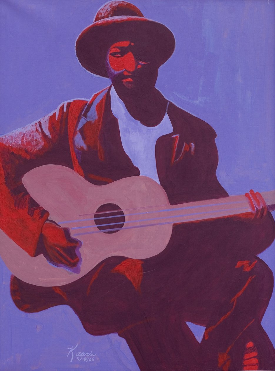 紫色蓝调，2006年（油画布上的丙烯酸） 作者 卡里亚（Kaaria Mucherera）