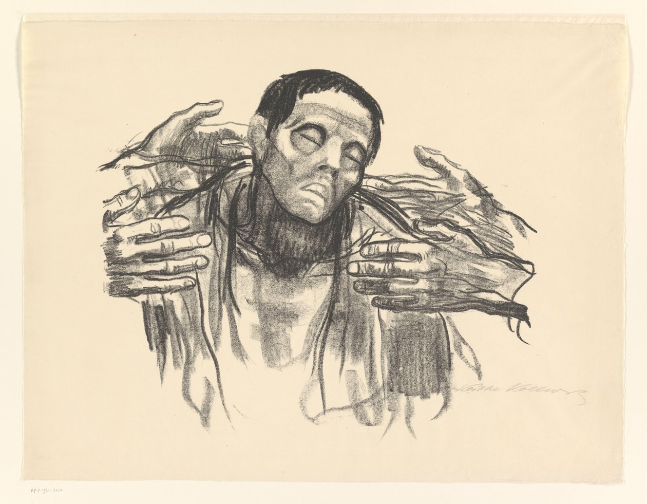 人与四只手
半个俄罗斯》（原名） 作者 Käthe Kollwitz（艺术家签名）