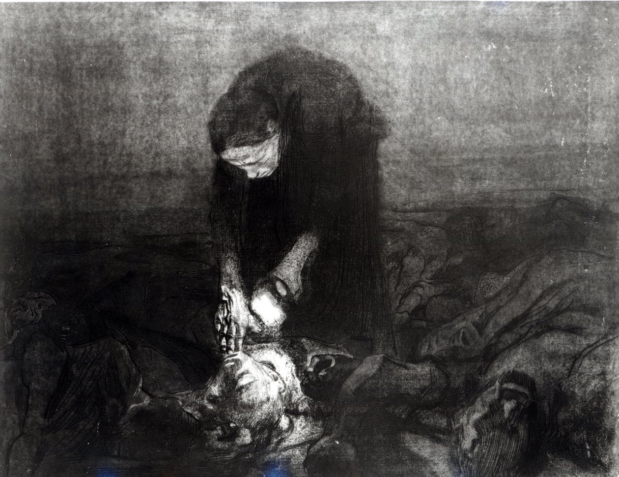 战斗结束后，1907年的“农民起义”系列（蚀刻，雕刻和aquatint） 作者 凯特·珂勒惠支