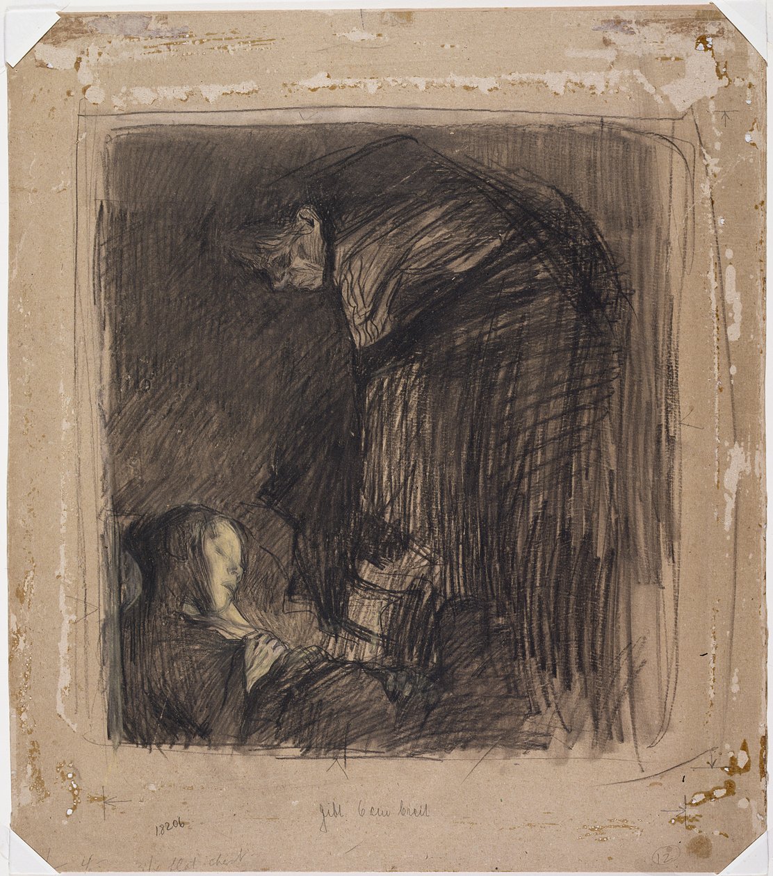 埋葬，c.1903（木炭，蜡笔和粉笔在船上） 作者 凯特·珂勒惠支